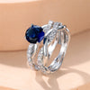 Twist Exquisite Silver Color Rose Gold Rings for Women Classic Inlaid Zircon Stones Wedding Rings Set Bridal Engagement Jewelry