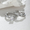 Twist Exquisite Silver Color Rose Gold Rings for Women Classic Inlaid Zircon Stones Wedding Rings Set Bridal Engagement Jewelry
