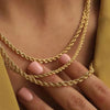 Nuoya Stainless Steel Gold Plated Rope Chain Necklace Width 2/3/5mm Twisted Chain Gold Color Necklace for Men Women Jewelry - Image 4