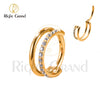 Titanium 16G CZ Row Conch Cartilage Hoop Daith Tragus Helix Rook Lobe Earring Hinged Segment Clicker - Image 7