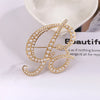English Initial Letters Simulated Pearls Brooch Pins Jewelry Accessories - Image 2