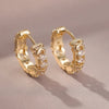 UILZ Cross Design White Zirconia Hoop Earrings For Women   Temperament Party Earring   Korean Daliy Life Jewelry