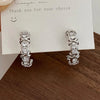 UILZ Cross Design White Zirconia Hoop Earrings For Women   Temperament Party Earring   Korean Daliy Life Jewelry