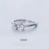Minimalist Inlaid Cubic Zircon 12 Constellation Rings For Women Zodiac Sign Adjustable Finger Ring Simple Silver Color Jewelry - Image 11