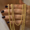 Nuoya Stainless Steel Gold Plated Rope Chain Necklace Width 2/3/5mm Twisted Chain Gold Color Necklace for Men Women Jewelry - Image 1