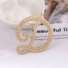 English Initial Letters Simulated Pearls Brooch Pins Jewelry Accessories - Image 3