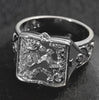 Unique Cross Open Cap Cuffic Locklet Small Secret Pattern Copper Rings For Men Engagement Wedding Party Male Ring  Jewelry