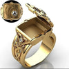 Unique Cross Open Cap Cuffic Locklet Small Secret Pattern Copper Rings For Men Engagement Wedding Party Male Ring  Jewelry