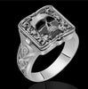 Unique Cross Open Cap Cuffic Locklet Small Secret Pattern Copper Rings For Men Engagement Wedding Party Male Ring  Jewelry
