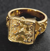 Unique Cross Open Cap Cuffic Locklet Small Secret Pattern Copper Rings For Men Engagement Wedding Party Male Ring  Jewelry