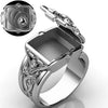 Unique Cross Open Cap Cuffic Locklet Small Secret Pattern Copper Rings For Men Engagement Wedding Party Male Ring  Jewelry