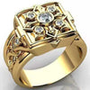 Unique Cross Open Cap Cuffic Locklet Small Secret Pattern Copper Rings For Men Engagement Wedding Party Male Ring  Jewelry