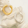 Unique Metal Ear Cuff Without Piercing Ear Clips Earrings for Women Trendy Asymmetry Round Fake Cartilage Earrings Clip Jewelry
