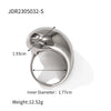 Uworld Stainless Steel Dome Statement Ring 18K PVD Plated Waterproof Texture Personalized Statement Jewelry Women кольцо женское
