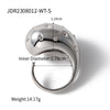 Uworld Stainless Steel Dome Statement Ring 18K PVD Plated Waterproof Texture Personalized Statement Jewelry Women кольцо женское
