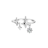 VENTFILLE Silver Color Ring for Women Girl Gift Shining Star Tassel Index Finger Cool Crystal Jewelry 925 Stamp Dropship