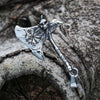 Viking Celtic Wolf Raven Axe Pendant With Skull Odin's Symbol scandinavian Rune Leather Rope Nacklace Charm Male  Amulet Jewelry