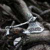 Viking Celtic Wolf Raven Axe Pendant With Skull Odin's Symbol scandinavian Rune Leather Rope Nacklace Charm Male  Amulet Jewelry