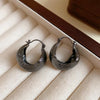 Vintage Black Frosted Cradle Earrings for Women Simple Punk U-Shaped Ear Buckle Earrings Personality Creative Jewelry Gifts