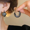 Vintage Black Frosted Cradle Earrings for Women Simple Punk U-Shaped Ear Buckle Earrings Personality Creative Jewelry Gifts