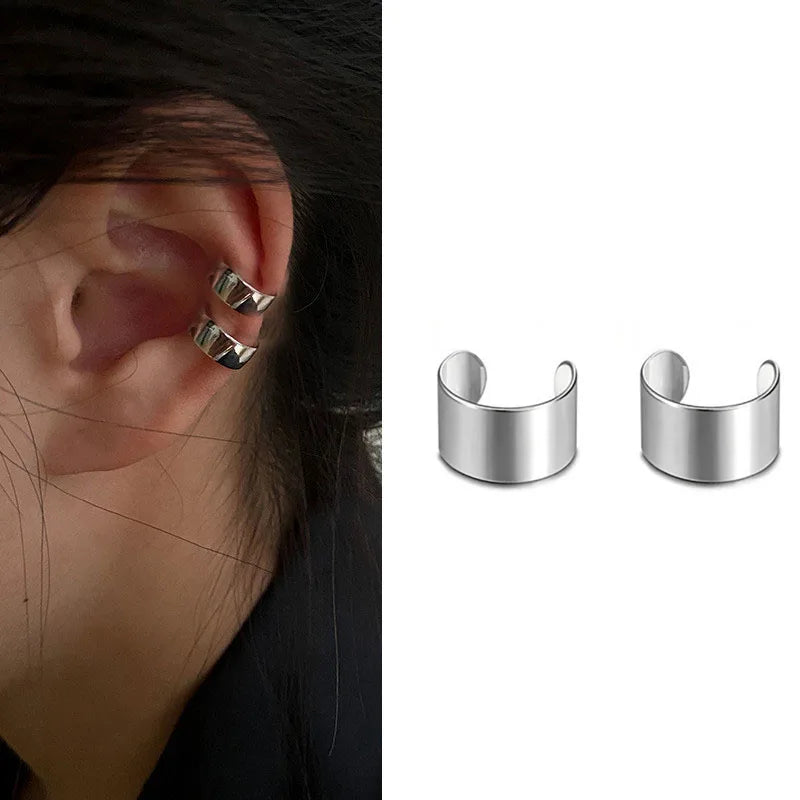 Vintage Black Frosted Cradle Earrings for Women Simple Punk U-Shaped Ear Buckle Earrings Personality Creative Jewelry Gifts