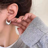 Vintage Black Frosted Cradle Earrings for Women Simple Punk U-Shaped Ear Buckle Earrings Personality Creative Jewelry Gifts