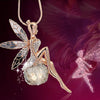 Vintage Butterfly Fairy Pendant Necklace Women  Sweater Chain Necklace Charm Crystal Angel Wing Necklace Party Jewelry