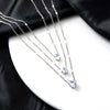 Vintage Crystal Heart Star Layered Pendant Necklace for Women Charm Water Drop Zircon Choker Chain Girls Wedding Party Jewelry