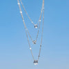 Vintage Crystal Heart Star Layered Pendant Necklace for Women Charm Water Drop Zircon Choker Chain Girls Wedding Party Jewelry