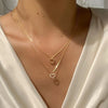 Vintage Crystal Heart Star Layered Pendant Necklace for Women Charm Water Drop Zircon Choker Chain Girls Wedding Party Jewelry