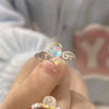 Vintage Daisy Flower Rings For Women Korean Style Adjustable Opening Finger Ring Bride Wedding Engagement Statement Jewelry Gif