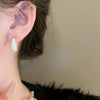 Vintage Frosted Metal Water Drop Earrings for Women New Geometry Ear Buckle Earrings Jewelry Party Luxury Accessories