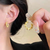 Vintage Frosted Metal Water Drop Earrings for Women New Geometry Ear Buckle Earrings Jewelry Party Luxury Accessories