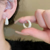 Vintage Frosted Metal Water Drop Earrings for Women New Geometry Ear Buckle Earrings Jewelry Party Luxury Accessories