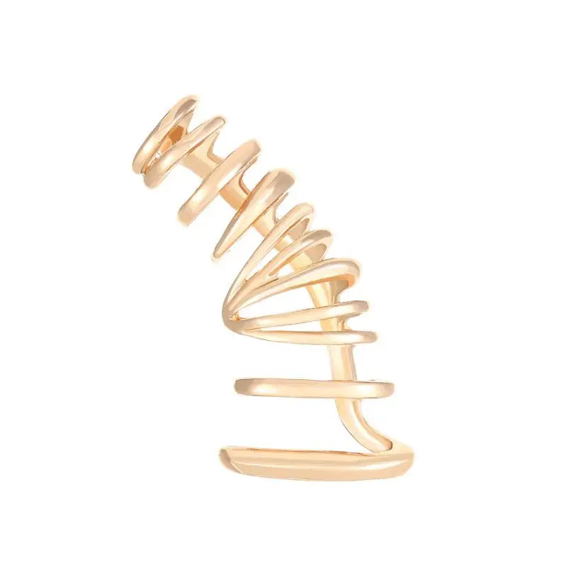 Vintage Geometric Multi-Layer Hollow Clip Earrings for Women Punk Metal Semi-Circular Ring Nonpiercing Ear Cuff Jewelry Gifts