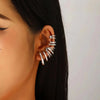 Vintage Geometric Multi-Layer Hollow Clip Earrings for Women Punk Metal Semi-Circular Ring Nonpiercing Ear Cuff Jewelry Gifts