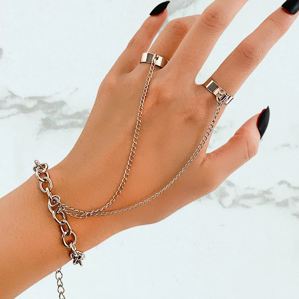 Vintage Gothic Metal Rings Set for Women Girls Geometric Retro Multi Knuckle Joint Finger Ring Personality Snake Trendy Jewelry
