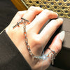 Vintage Gothic Metal Rings Set for Women Girls Geometric Retro Multi Knuckle Joint Finger Ring Personality Snake Trendy Jewelry
