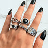 Vintage Gothic Metal Rings Set for Women Girls Geometric Retro Multi Knuckle Joint Finger Ring Personality Snake Trendy Jewelry