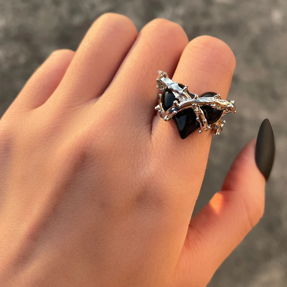 Vintage Gothic Metal Rings Set for Women Girls Geometric Retro Multi Knuckle Joint Finger Ring Personality Snake Trendy Jewelry