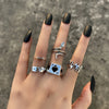 Vintage Gothic Metal Rings Set for Women Girls Geometric Retro Multi Knuckle Joint Finger Ring Personality Snake Trendy Jewelry