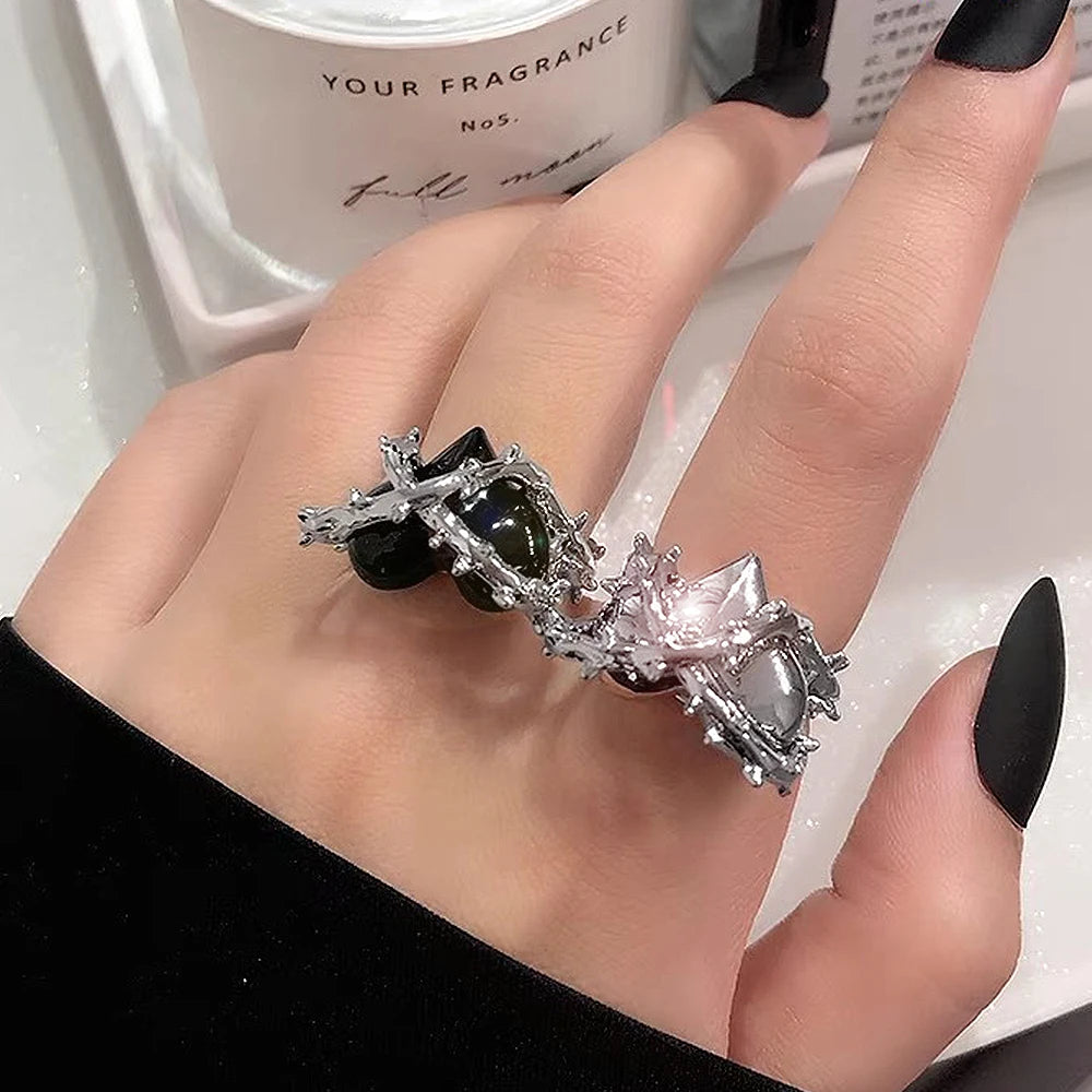 Vintage Gothic Metal Rings Set for Women Girls Geometric Retro Multi Knuckle Joint Finger Ring Personality Snake Trendy Jewelry