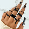 Vintage Gothic Metal Rings Set for Women Girls Geometric Retro Multi Knuckle Joint Finger Ring Personality Snake Trendy Jewelry