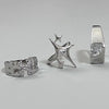 Vintage Irregular Cross Star Open Ring for Women Men Punk Gothic Sliver Color Adjustable Couple Rings Y2K Egirl Jewelry Gift