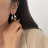 Vintage Metal Double Layer Winding Hollow Round Earrings for Women Trendy Earring Jewelry Prevent Allergy Party Accessories Gift