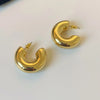 Vintage Metal Double Layer Winding Hollow Round Earrings for Women Trendy Earring Jewelry Prevent Allergy Party Accessories Gift