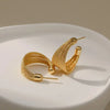 Vintage Metal Double Layer Winding Hollow Round Earrings for Women Trendy Earring Jewelry Prevent Allergy Party Accessories Gift