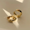 Vintage Metal Double Layer Winding Hollow Round Earrings for Women Trendy Earring Jewelry Prevent Allergy Party Accessories Gift