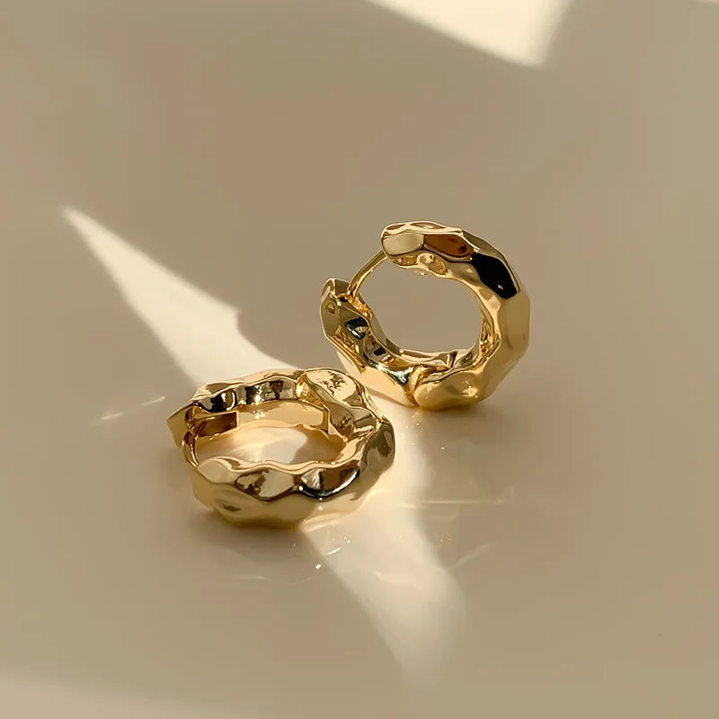 Vintage Metal Double Layer Winding Hollow Round Earrings for Women Trendy Earring Jewelry Prevent Allergy Party Accessories Gift