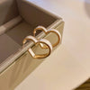 Vintage National Style Leopard Print Flower Double Heart Earrings for Women Girl Bridal Wedding Jewelry Gift Party